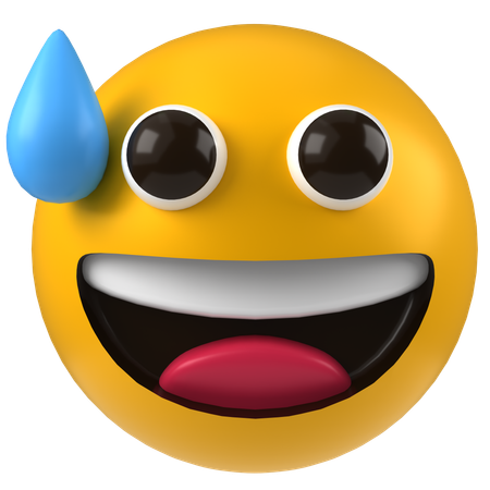 Sonrisa de sudor  3D Icon