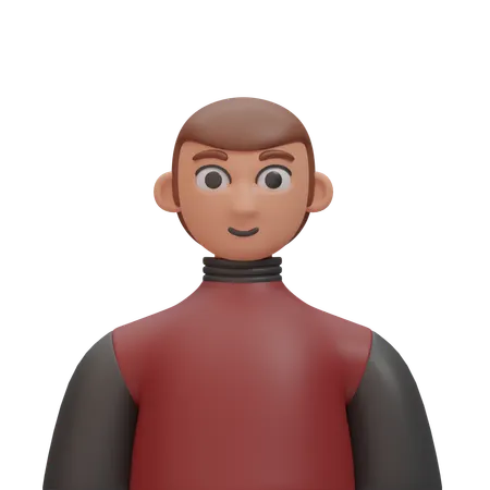 Sonrisa hombre de pelo corto  3D Icon