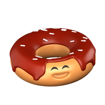 Lindo Donut Sonrisa 3 D Lindo Icono De Comida 3D Icon