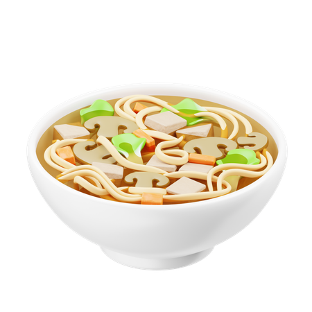 Sopa de fideos udon vegetariana  3D Icon