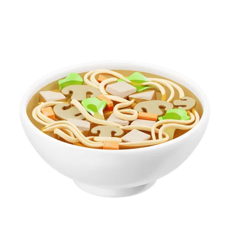 Sopa de fideos udon vegetariana  3D Icon