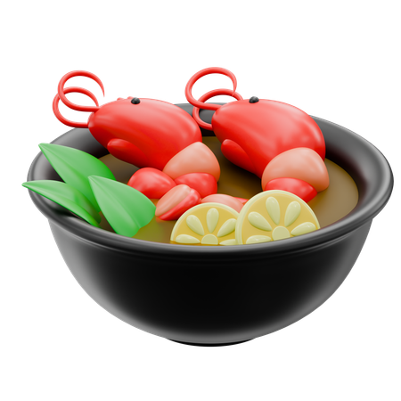 Sopa de mariscos tom yum  3D Icon