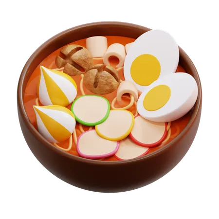 Sopa de patatas húmedas, sabrosa y picante de Indonesia, seblak  3D Icon