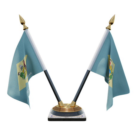 Soporte para bandera de escritorio doble Delaware  3D Flag