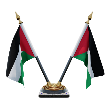 Soporte de bandera de doble escritorio de Palestina  3D Flag