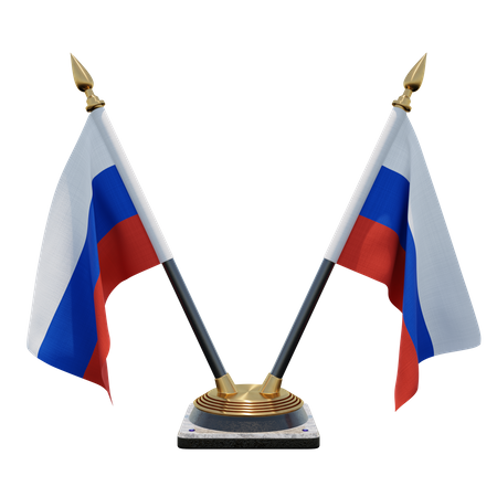 Soporte de bandera de escritorio doble de Rusia  3D Flag