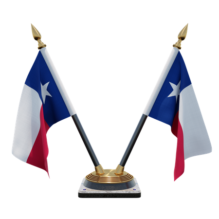 Soporte de bandera de escritorio doble texas  3D Flag