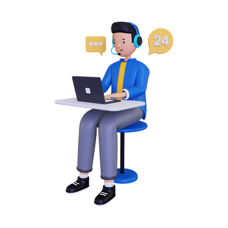 Soporte técnico las 24 horas.  3D Icon