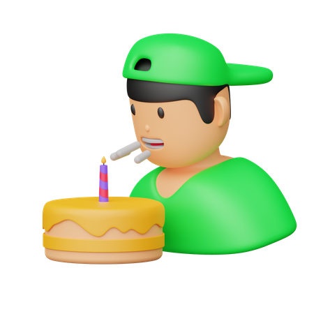 Soprando bolo  3D Icon