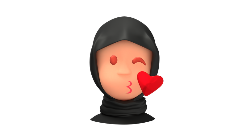 Emoji de mulher árabe soprando  3D Emoji