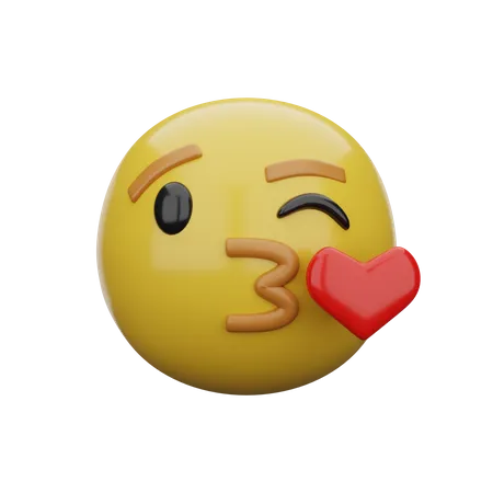 Cara mandando um beijo  3D Emoji