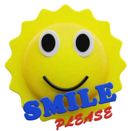 Sorria, por favor, com o ícone do sol  3D Icon