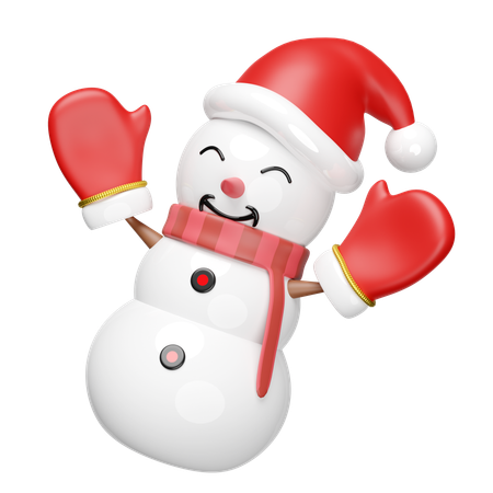 Boneco de neve sorridente está aproveitando o Natal  3D Illustration