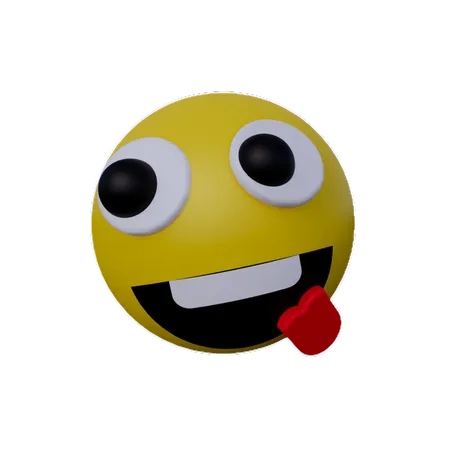 Sorriso louco emoji  3D Icon