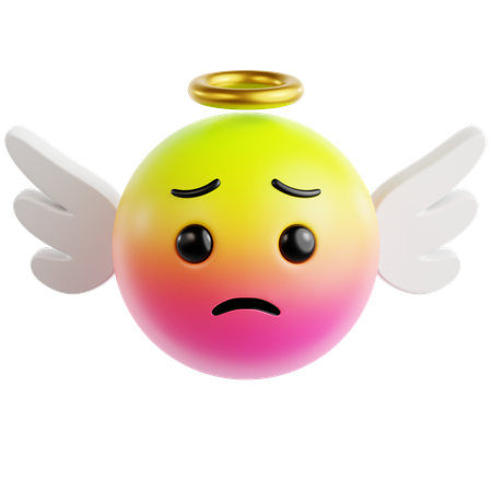 Sorry Emoji With Angel Wings  3D Icon