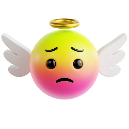 Sorry Emoji With Angel Wings  3D Icon