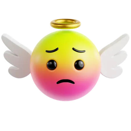 Sorry Emoji With Angel Wings  3D Icon