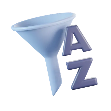 Sort Alphabet Ascending Order  3D Icon