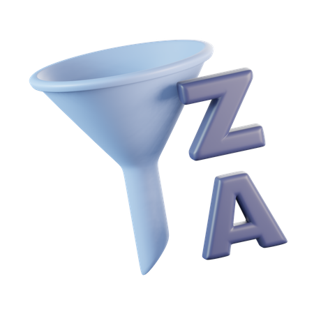 Sort Alphabet Descending Order  3D Icon