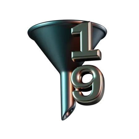 Sort Number Ascending  3D Icon