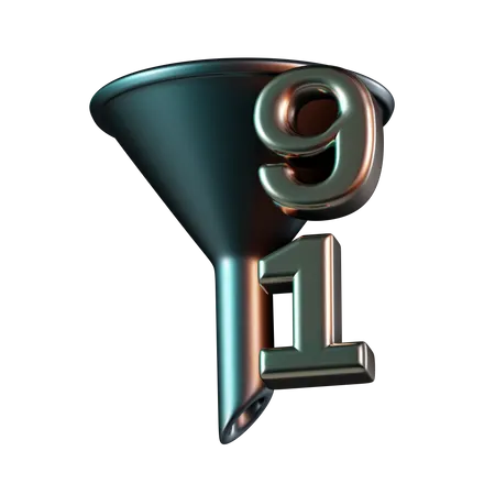 Sort Number Descending  3D Icon