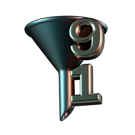 Sort Number Descending  3D Icon
