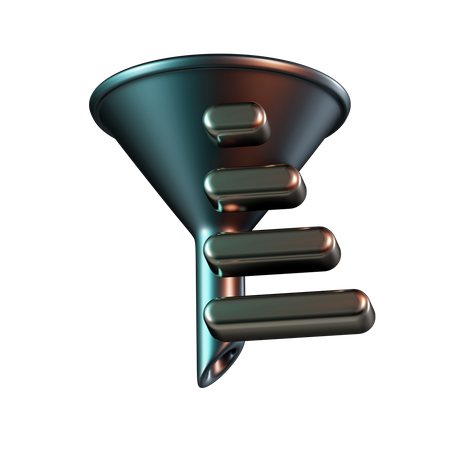 Sort Text Short Wide  3D Icon