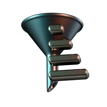 Sort Text Short Wide  3D Icon