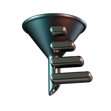 Sort Text Short Wide  3D Icon