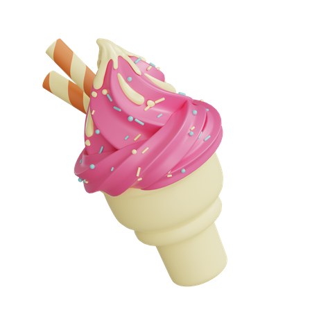 Sorvete de casquinha  3D Icon