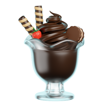 Sorvete de chocolate  3D Icon