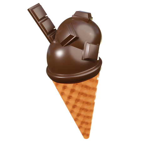 Sorvete de chocolate  3D Icon