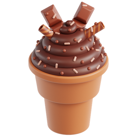 Sorvete de chocolate  3D Icon