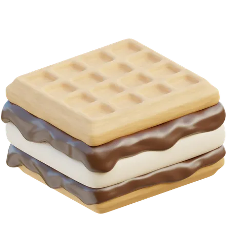 Sorvete de waffle  3D Icon