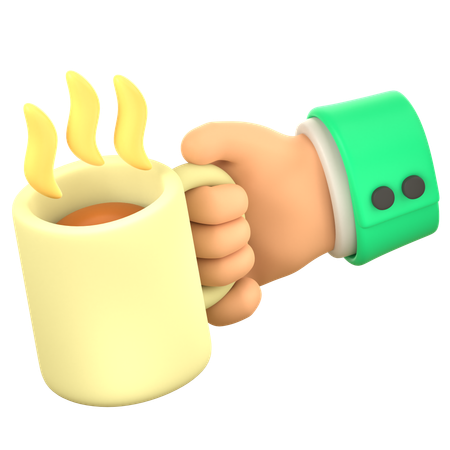 Mantenga el gesto de la mano del café  3D Icon