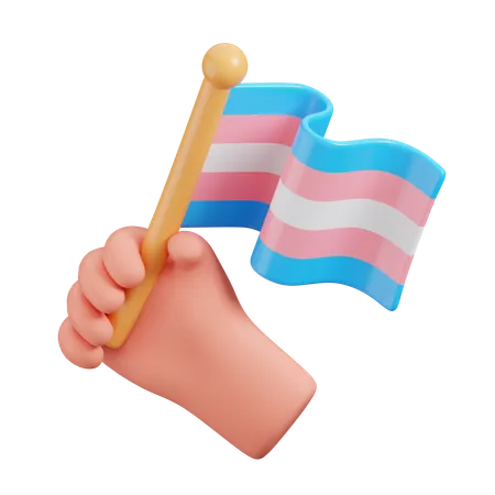 Bandera transgénero de mano  3D Icon