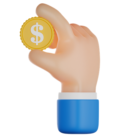 Mano sosteniendo dinero  3D Icon