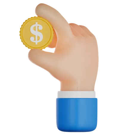 Mano sosteniendo dinero  3D Icon