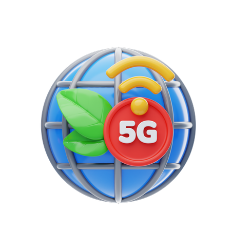 5G sostenible  3D Icon