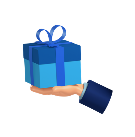 Sosteniendo caja de regalo  3D Illustration