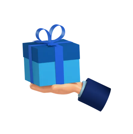 Sosteniendo caja de regalo  3D Illustration