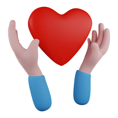 Sosteniendo el corazon  3D Icon