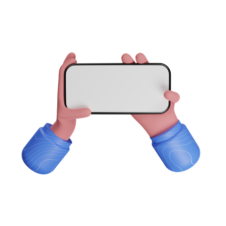 Sosteniendo el gesto de la mano del teléfono  3D Illustration
