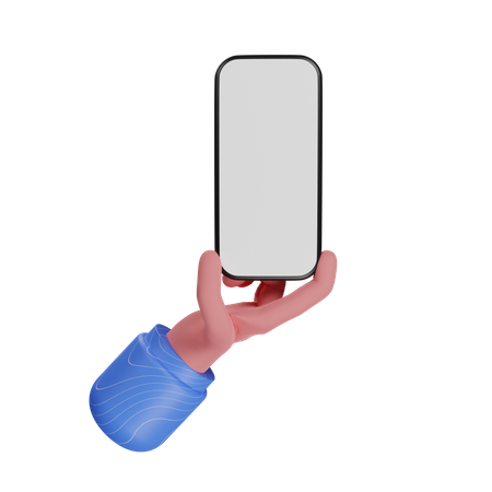 Sosteniendo el gesto de la mano del teléfono  3D Illustration