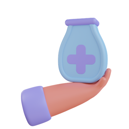 Sosteniendo la botella de medicina  3D Icon