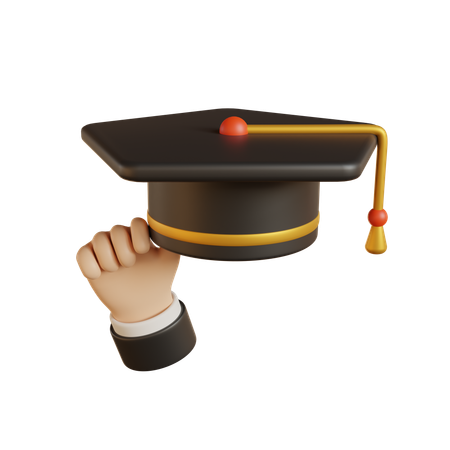 Sosteniendo el gorro de graduación  3D Icon