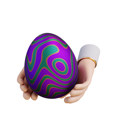 Sosteniendo el huevo de pascua  3D Icon