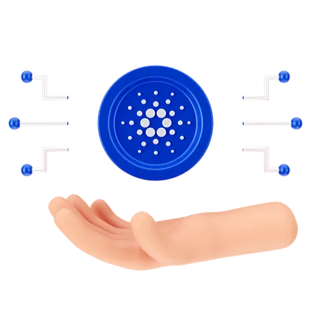 Sosteniendo la moneda cardano  3D Icon