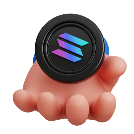 Sosteniendo la moneda de solana  3D Icon