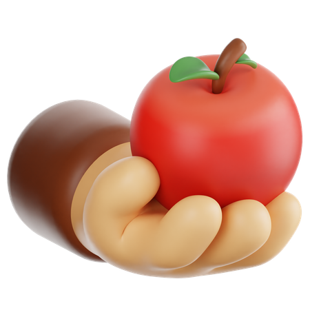 Sosteniendo manzana  3D Icon